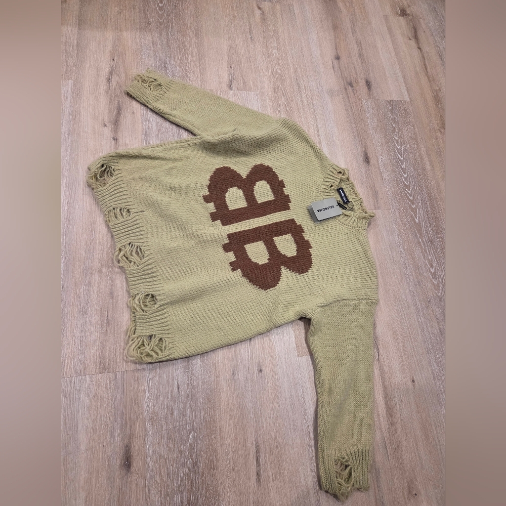 Beige & Brown Sweater with Logo - Picture 4 of 4